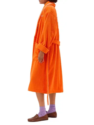 Versace Men's Jacquard Medusa Terry Robe - Orange White | Thumbnail 3 Versace Men's Jacquard Medusa Terry Robe - Orange White | Thumbnail 3