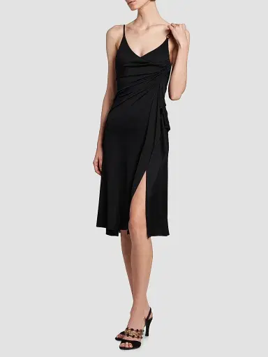 Versace Women's La Vacanza Draped Jersey Cocktail Dress - Black - Size 12 | Thumbnail 2 Versace Women's La Vacanza Draped Jersey Cocktail Dress - Black - Size 12 | Thumbnail 2