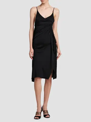 Versace Women's La Vacanza Draped Jersey Cocktail Dress - Black - Size 12 | Thumbnail 3 Versace Women's La Vacanza Draped Jersey Cocktail Dress - Black - Size 12 | Thumbnail 3