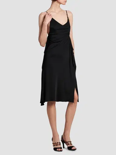 Versace Women's La Vacanza Draped Jersey Cocktail Dress - Black - Size 12 | Thumbnail 4 Versace Women's La Vacanza Draped Jersey Cocktail Dress - Black - Size 12 | Thumbnail 4