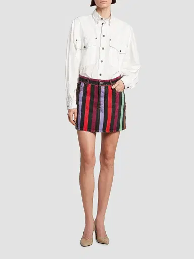 Versace Women's La Vacanza Cotton Poplin Utility Shirt - White | Thumbnail 2 Versace Women's La Vacanza Cotton Poplin Utility Shirt - White | Thumbnail 2