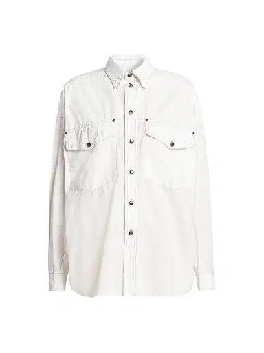 Versace Women's La Vacanza Cotton Poplin Utility Shirt - White | Thumbnail 1 Versace Women's La Vacanza Cotton Poplin Utility Shirt - White | Thumbnail 1
