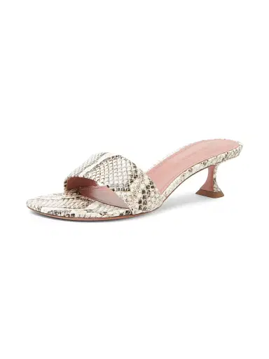 Amina Muaddi Women's Andreea 45MM Snake-Embossed Leather Mules - Natural Printed Snake | Thumbnail 2 Amina Muaddi Women's Andreea 45MM Snake-Embossed Leather Mules - Natural Printed Snake | Thumbnail 2