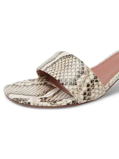Amina Muaddi Women's Andreea 45MM Snake-Embossed Leather Mules - Natural Printed Snake | Thumbnail 5 Amina Muaddi Women's Andreea 45MM Snake-Embossed Leather Mules - Natural Printed Snake | Thumbnail 5