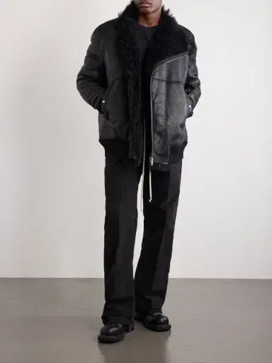 Rick Owens Hollywood Flight Shearling Jacket - Men | Thumbnail 2 Rick Owens Hollywood Flight Shearling Jacket - Men | Thumbnail 2