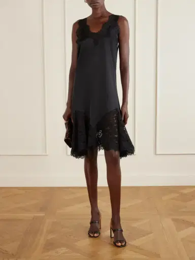 Stella McCartney Lace-trimmed Satin Mini Dress | Thumbnail 2 Stella McCartney Lace-trimmed Satin Mini Dress | Thumbnail 2