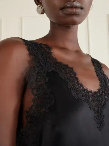 Stella McCartney Lace-trimmed Satin Mini Dress | Thumbnail 4 Stella McCartney Lace-trimmed Satin Mini Dress | Thumbnail 4