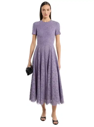 Michael Kors Collection Corded Floral Lace Dance Dress in Purple | Thumbnail 1 Michael Kors Collection Corded Floral Lace Dance Dress in Purple | Thumbnail 1