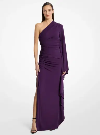 Michael Kors Collection Draped Matte Jersey One-Shoulder Gown | Thumbnail 2 Michael Kors Collection Draped Matte Jersey One-Shoulder Gown | Thumbnail 2