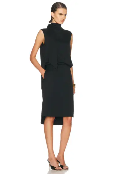 Brandon Maxwell Noa Mock Neck Sleeveless Dress | Thumbnail 2 Brandon Maxwell Noa Mock Neck Sleeveless Dress | Thumbnail 2