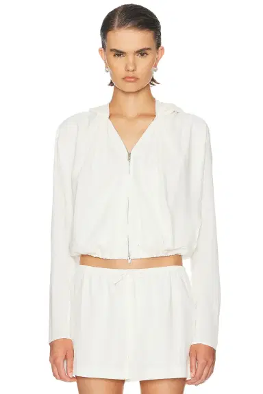 Alexander Wang Pleated Neckline Hoodie Sweatshirt | Thumbnail 1 Alexander Wang Pleated Neckline Hoodie Sweatshirt | Thumbnail 1