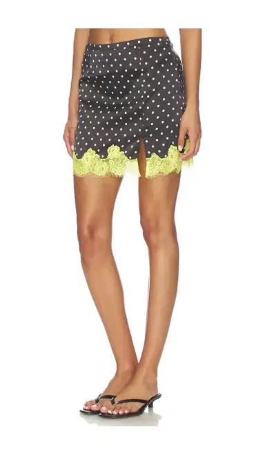 Fleur du Mal Juliet Lace Dotted Slip Skirt | Thumbnail 3 Fleur du Mal Juliet Lace Dotted Slip Skirt | Thumbnail 3