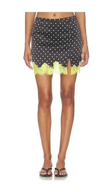 Fleur du Mal Juliet Lace Dotted Slip Skirt | Thumbnail 1 Fleur du Mal Juliet Lace Dotted Slip Skirt | Thumbnail 1