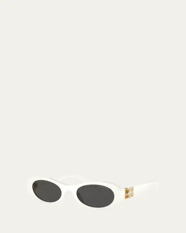 Miu Miu Logo Acetate Oval Sunglasses | Thumbnail 2 Miu Miu Logo Acetate Oval Sunglasses | Thumbnail 2