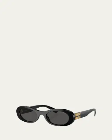 Miu Miu Logo Acetate Oval Sunglasses | Thumbnail 4 Miu Miu Logo Acetate Oval Sunglasses | Thumbnail 4