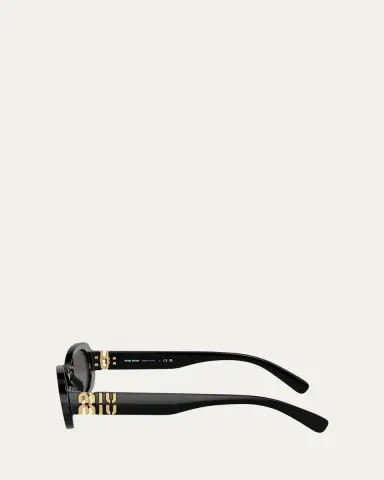 Miu Miu Logo Acetate Oval Sunglasses | Thumbnail 5 Miu Miu Logo Acetate Oval Sunglasses | Thumbnail 5