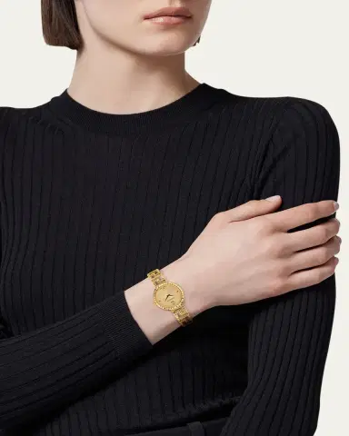 Versace 28mm Greca Goddess Watch with Bracelet Strap, Gold Plated | Thumbnail 2 Versace 28mm Greca Goddess Watch with Bracelet Strap, Gold Plated | Thumbnail 2