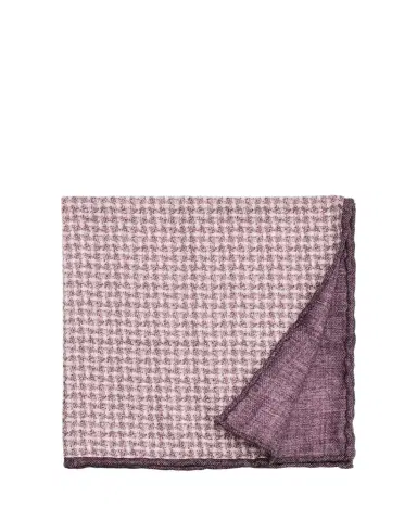 Brunello Cucinelli Men's Houndstooth Effect Silk Pocket Square | Thumbnail 1 Brunello Cucinelli Men's Houndstooth Effect Silk Pocket Square | Thumbnail 1