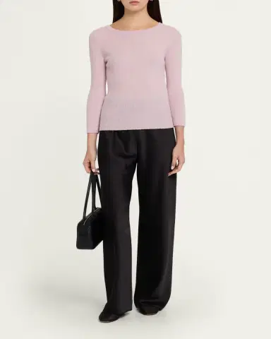 Vince Boat-Neck Cashmere-Silk Top | Thumbnail 2 Vince Boat-Neck Cashmere-Silk Top | Thumbnail 2