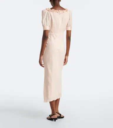 Alessandra Rich Bow-detail ruffled silk jacquard midi dress | Thumbnail 2 Alessandra Rich Bow-detail ruffled silk jacquard midi dress | Thumbnail 2