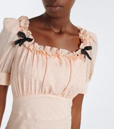 Alessandra Rich Bow-detail ruffled silk jacquard midi dress | Thumbnail 5 Alessandra Rich Bow-detail ruffled silk jacquard midi dress | Thumbnail 5
