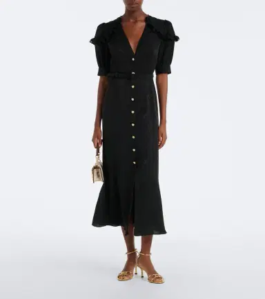 Alessandra Rich Belted silk jacquard midi dress | Thumbnail 2 Alessandra Rich Belted silk jacquard midi dress | Thumbnail 2