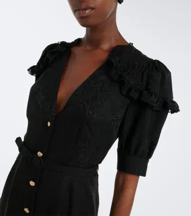 Alessandra Rich Belted silk jacquard midi dress | Thumbnail 4 Alessandra Rich Belted silk jacquard midi dress | Thumbnail 4