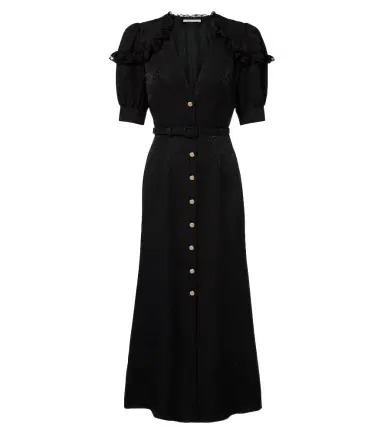 Alessandra Rich Belted silk jacquard midi dress | Thumbnail 1 Alessandra Rich Belted silk jacquard midi dress | Thumbnail 1