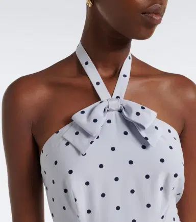 Alessandra Rich Belted polka-dot halterneck silk midi dress | Thumbnail 2 Alessandra Rich Belted polka-dot halterneck silk midi dress | Thumbnail 2