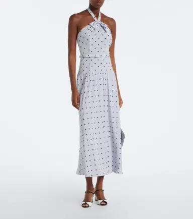 Alessandra Rich Belted polka-dot halterneck silk midi dress | Thumbnail 3 Alessandra Rich Belted polka-dot halterneck silk midi dress | Thumbnail 3