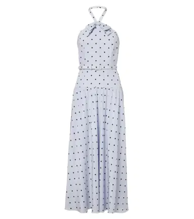 Alessandra Rich Belted polka-dot halterneck silk midi dress | Thumbnail 1 Alessandra Rich Belted polka-dot halterneck silk midi dress | Thumbnail 1