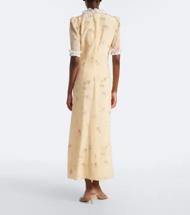 Alessandra Rich Floral ruffled silk midi dress | Thumbnail 5 Alessandra Rich Floral ruffled silk midi dress | Thumbnail 5