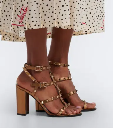 Valentino Garavani Rockstud metallic leather sandals | Thumbnail 6 Valentino Garavani Rockstud metallic leather sandals | Thumbnail 6
