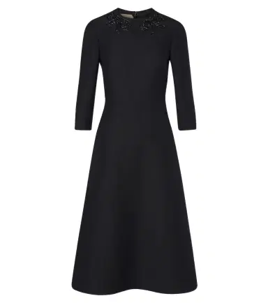 Valentino Crepe Couture embellished midi dress | Thumbnail 1 Valentino Crepe Couture embellished midi dress | Thumbnail 1