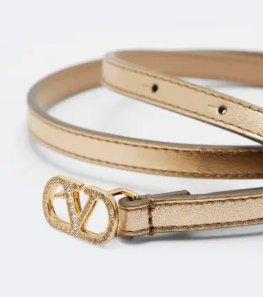 Valentino Garavani VLogo embellished metallic leather belt | Thumbnail 2 Valentino Garavani VLogo embellished metallic leather belt | Thumbnail 2