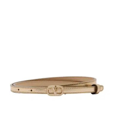 Valentino Garavani VLogo embellished metallic leather belt | Thumbnail 1 Valentino Garavani VLogo embellished metallic leather belt | Thumbnail 1