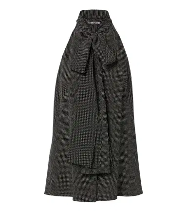 Tom Ford Polka-dot tie-neck silk crêpe de chine top | Thumbnail 1 Tom Ford Polka-dot tie-neck silk crêpe de chine top | Thumbnail 1