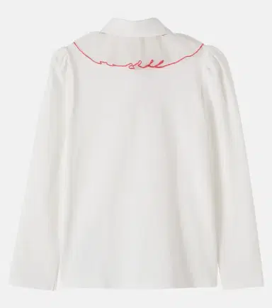 Monnalisa Bow-detail cotton-blend jersey shirt | Thumbnail 2 Monnalisa Bow-detail cotton-blend jersey shirt | Thumbnail 2