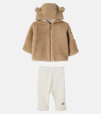 Moncler Enfant Baby teddy and cotton hoodie and leggings set | Thumbnail 4 Moncler Enfant Baby teddy and cotton hoodie and leggings set | Thumbnail 4