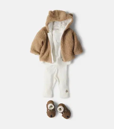Moncler Enfant Baby teddy and cotton hoodie and leggings set | Thumbnail 5 Moncler Enfant Baby teddy and cotton hoodie and leggings set | Thumbnail 5