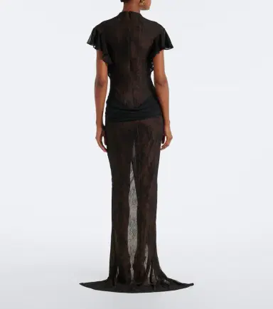 DE LA VALI Omero ruched lace maxi dress | Thumbnail 2 DE LA VALI Omero ruched lace maxi dress | Thumbnail 2
