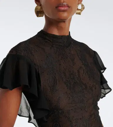 DE LA VALI Omero ruched lace maxi dress | Thumbnail 4 DE LA VALI Omero ruched lace maxi dress | Thumbnail 4