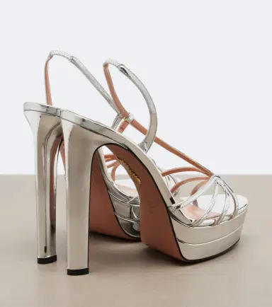Aquazzura Talk To Me metallic leather sandals | Thumbnail 4 Aquazzura Talk To Me metallic leather sandals | Thumbnail 4
