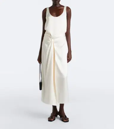 RÓHE Róhe Gathered satin midi skirt | Thumbnail 2 RÓHE Róhe Gathered satin midi skirt | Thumbnail 2