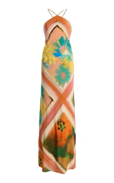 Staud Cubism Crepe de Chine Maxi Dress | Thumbnail 12 Staud Cubism Crepe de Chine Maxi Dress | Thumbnail 12
