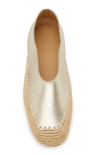 Gabriela Hearst Strength Metallic Leather and Raffia Flats | Thumbnail 3 Gabriela Hearst Strength Metallic Leather and Raffia Flats | Thumbnail 3