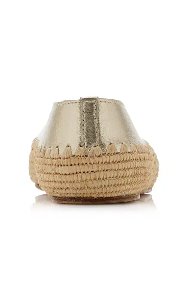 Gabriela Hearst Strength Metallic Leather and Raffia Flats | Thumbnail 5 Gabriela Hearst Strength Metallic Leather and Raffia Flats | Thumbnail 5