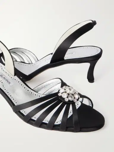 Manolo Blahnik Fulmasli 50 Crystal-embellished Satin Sandals | Thumbnail 5 Manolo Blahnik Fulmasli 50 Crystal-embellished Satin Sandals | Thumbnail 5