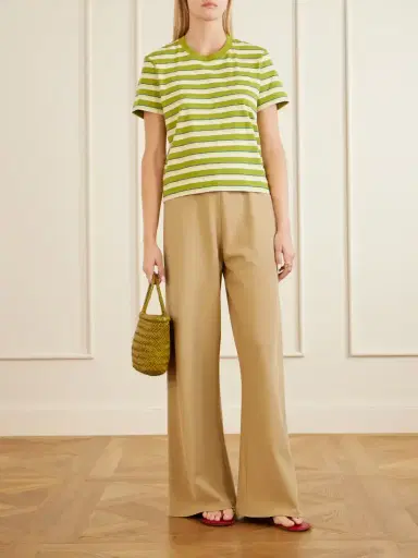 La Ligne Mol Cropped Striped Cotton T-shirt | Thumbnail 2 La Ligne Mol Cropped Striped Cotton T-shirt | Thumbnail 2