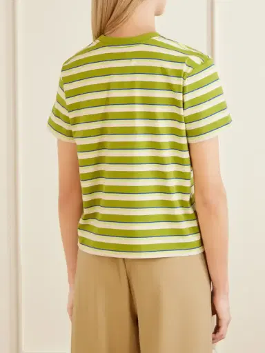 La Ligne Mol Cropped Striped Cotton T-shirt | Thumbnail 4 La Ligne Mol Cropped Striped Cotton T-shirt | Thumbnail 4